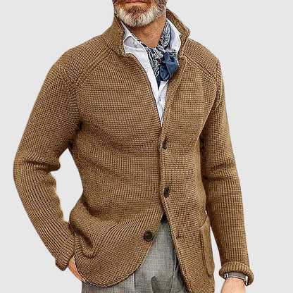 Classic Button Front Wool Cardigan Sweater - Nocini