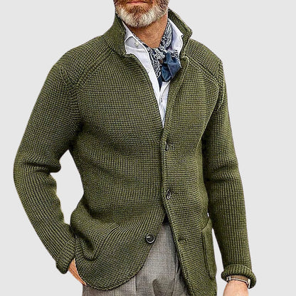 Classic Button Front Wool Cardigan Sweater