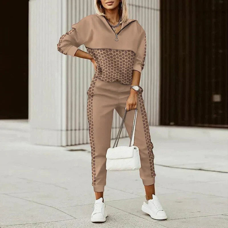 Fashionable Women's Printed Jogger Set - Nocini
