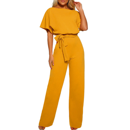 Relaxed Fit Off Shoulder Wide Leg Jumpsuit for Women