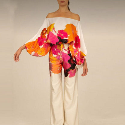 Chic Satin Two Piece Off The Shoulder Outfit