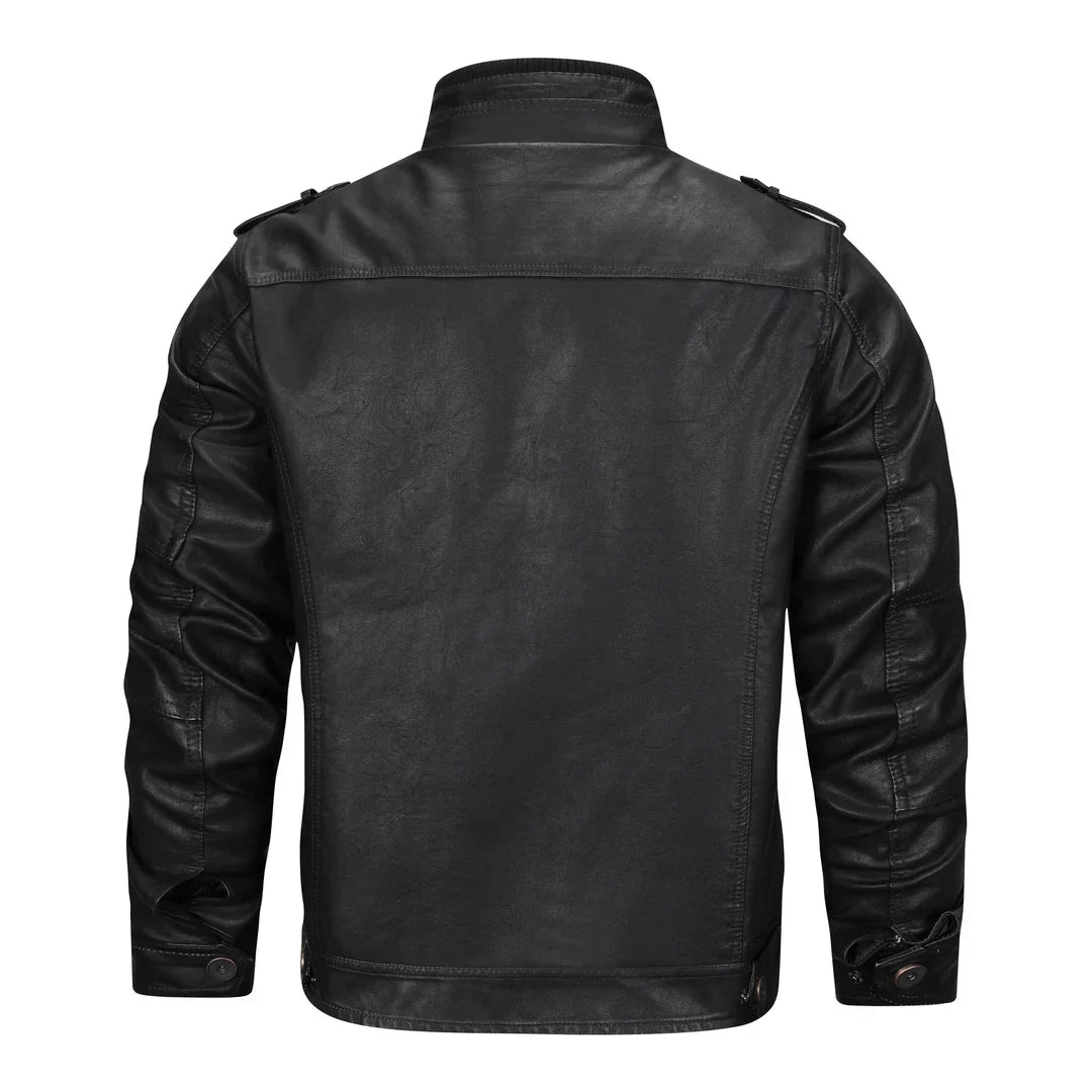 Classic Biker Leather Coat for Men