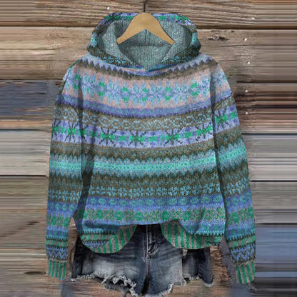 Classic Knit Fair Isle Sweatshirt for Women