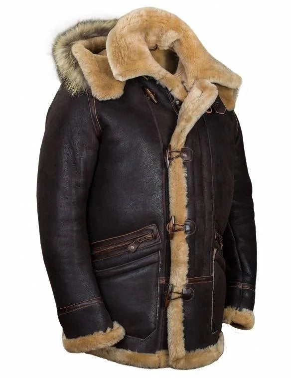 Cozy Hooded Leather Jacket with Soft Lining - Nocini