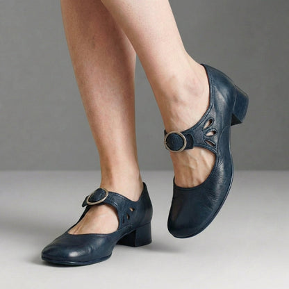 Elegant High Heel Mary Jane Shoes with Buckle Strap