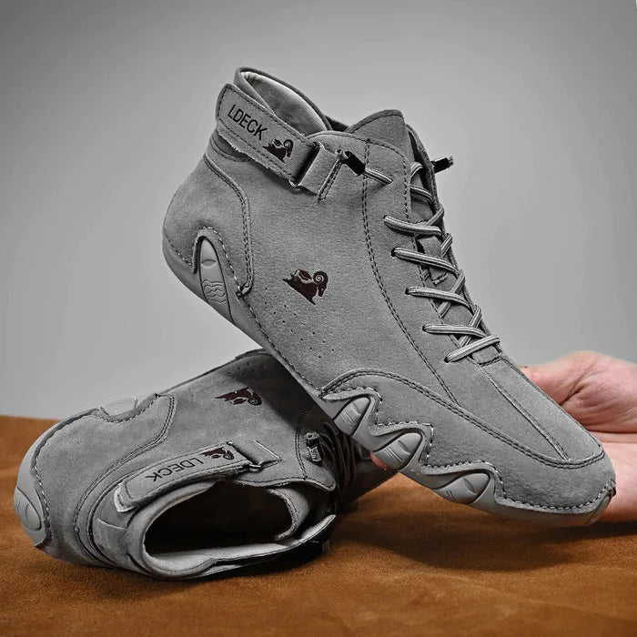 Men's Leather Lace-Up Ankle Boots - Comfortable & Durable