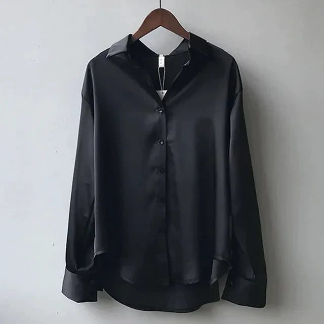 Ladies' Luxurious Smooth Button-Up Shirt