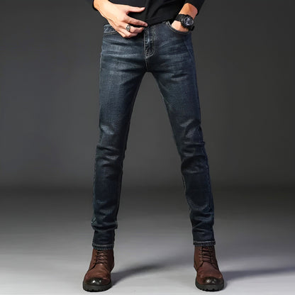 Faded Blue Distressed Denim Jeans
