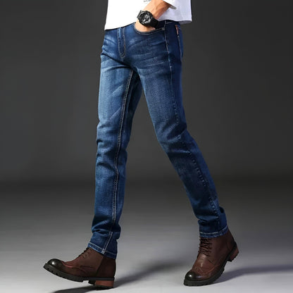 Faded Blue Distressed Denim Jeans - Nocini