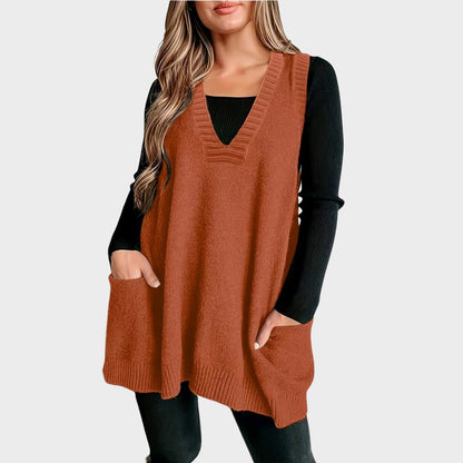 Relaxed Fit Open Front Vest