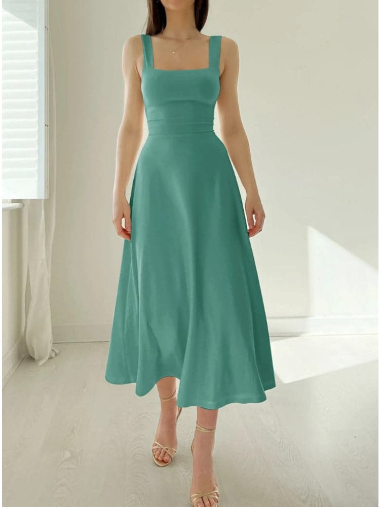 Classic A-Line Midi Dress for Women