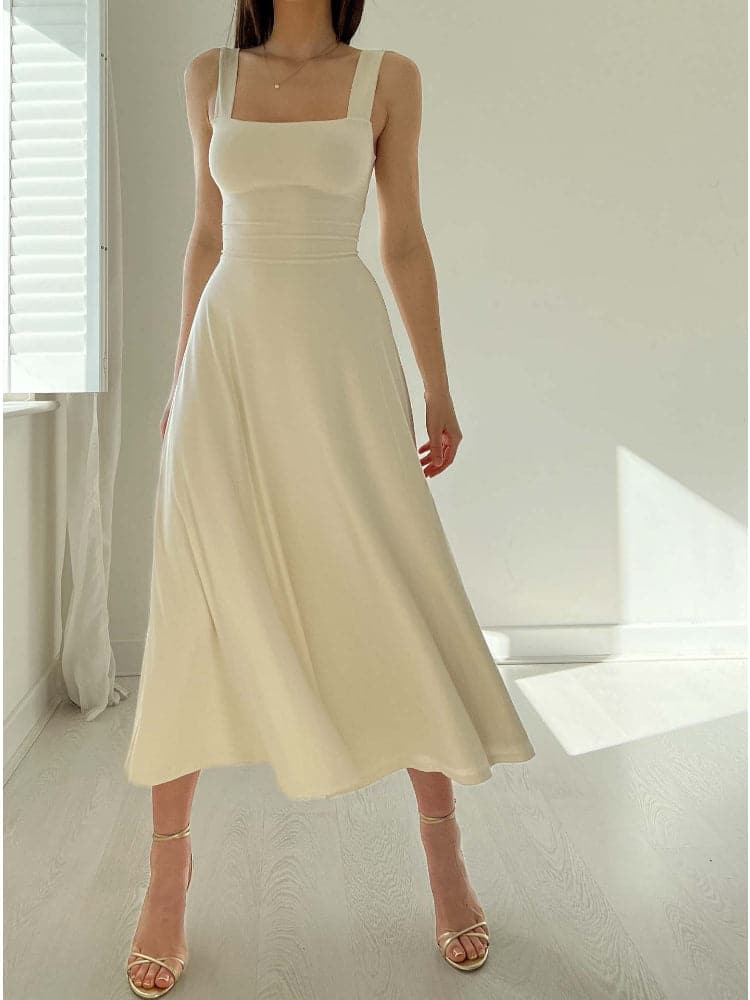 Classic A-Line Midi Dress for Women - Nocini