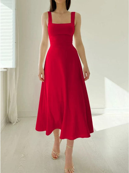 Classic A-Line Midi Dress for Women