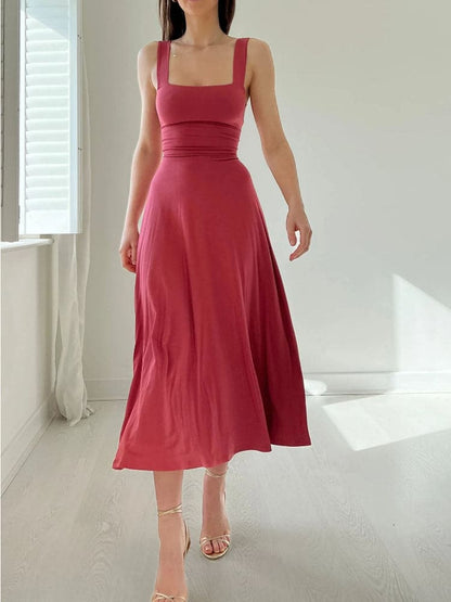 Classic A-Line Midi Dress for Women