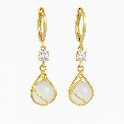 Vintage Style Gemstone Dangle Earrings - Nocini