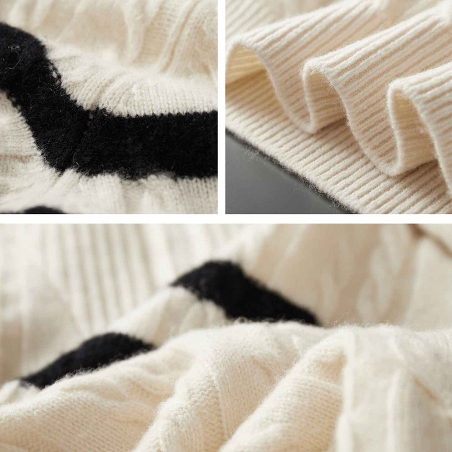 Classic Cable Knit Quarter Zip Sweater Jacket