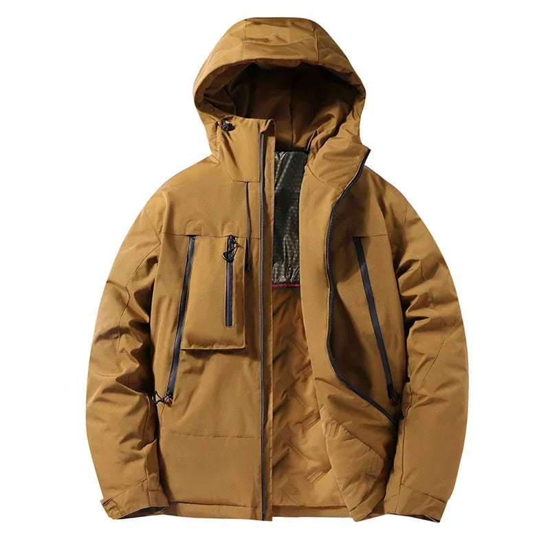Comfortable Men's Hooded Waterproof Winter Jacket - Nocini