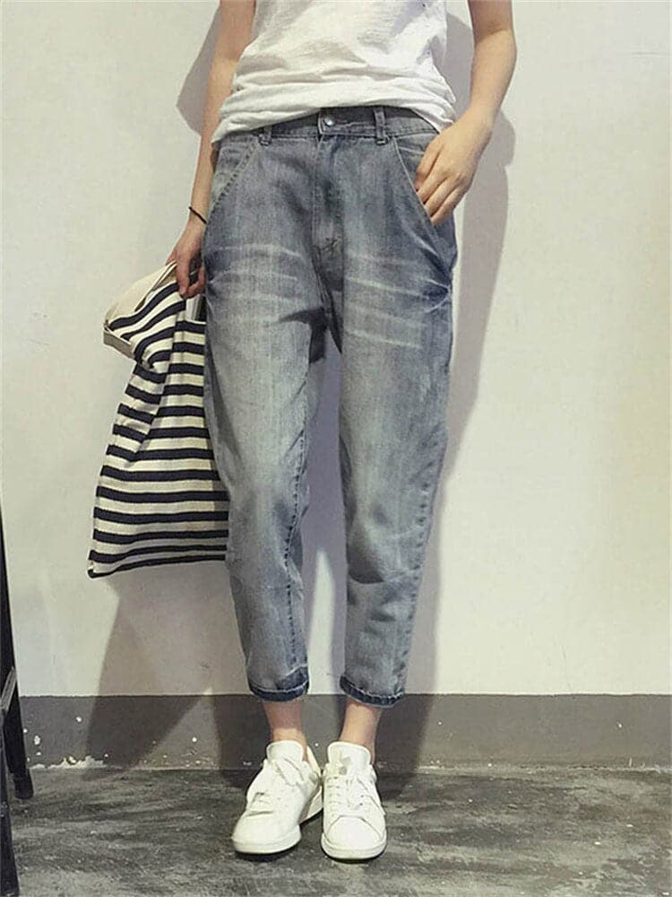 Casual Women's Boyfriend Jeans Vintage Ankle Cut - Nocini