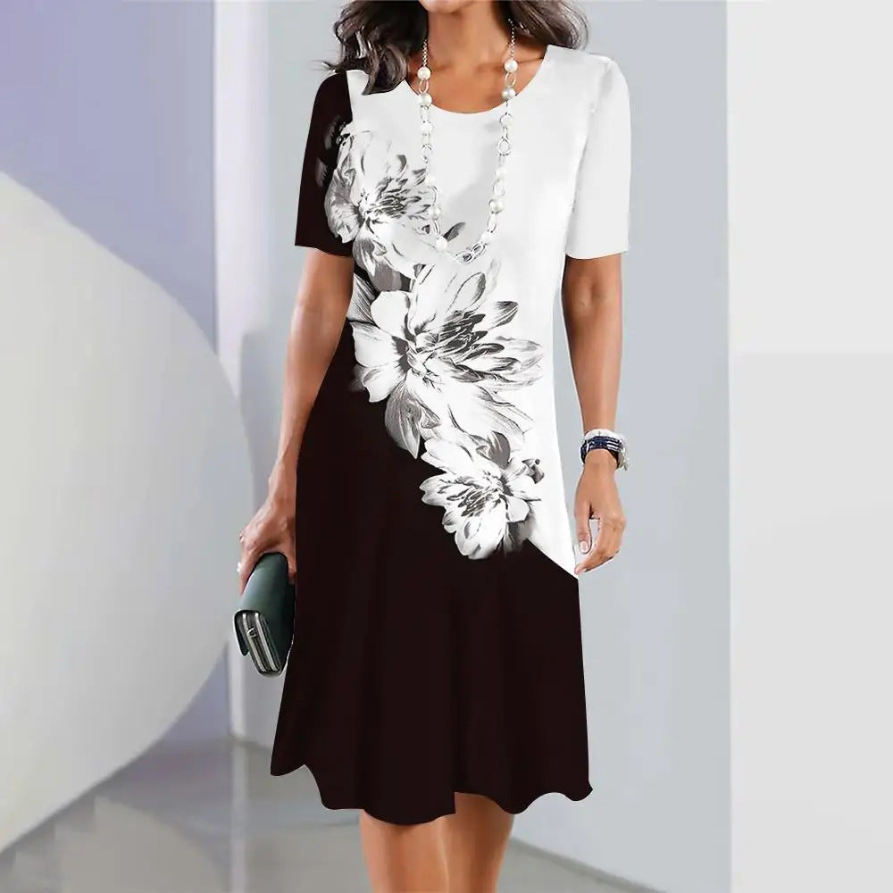 Casual Dip Dye A-Line Knee Length Dress