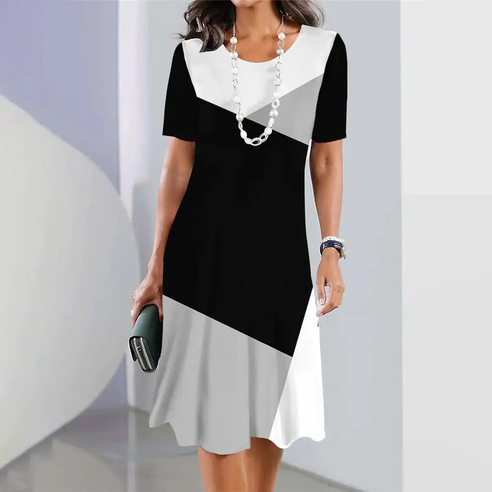 Casual Dip Dye A-Line Knee Length Dress