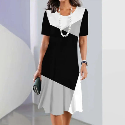 Casual Dip Dye A-Line Knee Length Dress