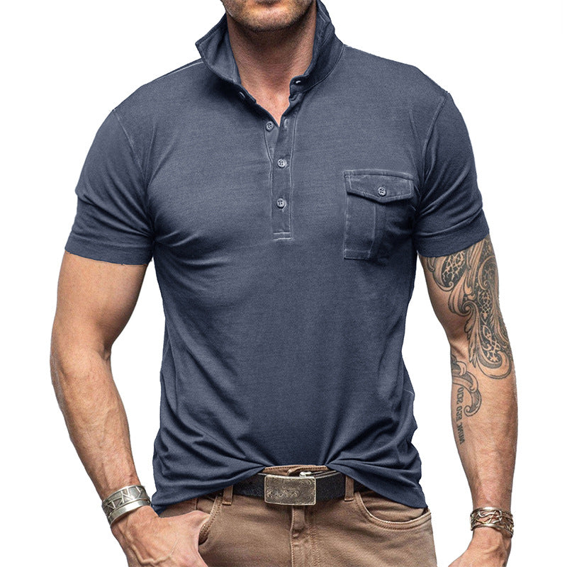 Slim Fit Men's Breathable Polo Shirt with Pocket