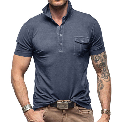 Slim Fit Men's Breathable Polo Shirt with Pocket