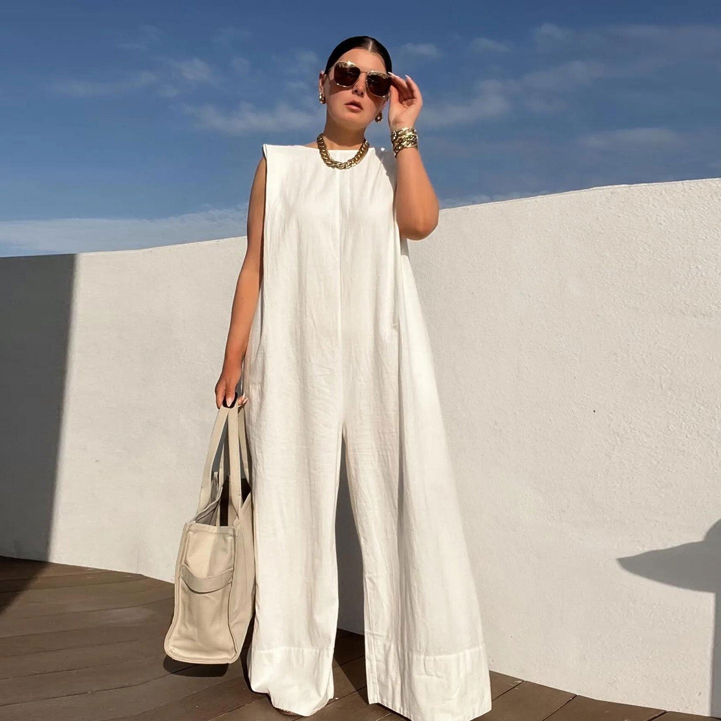 Comfortable Loose Fit Sleeveless Jumpsuit