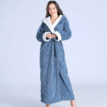 Soft Fleece Hooded Spa Bath Robe