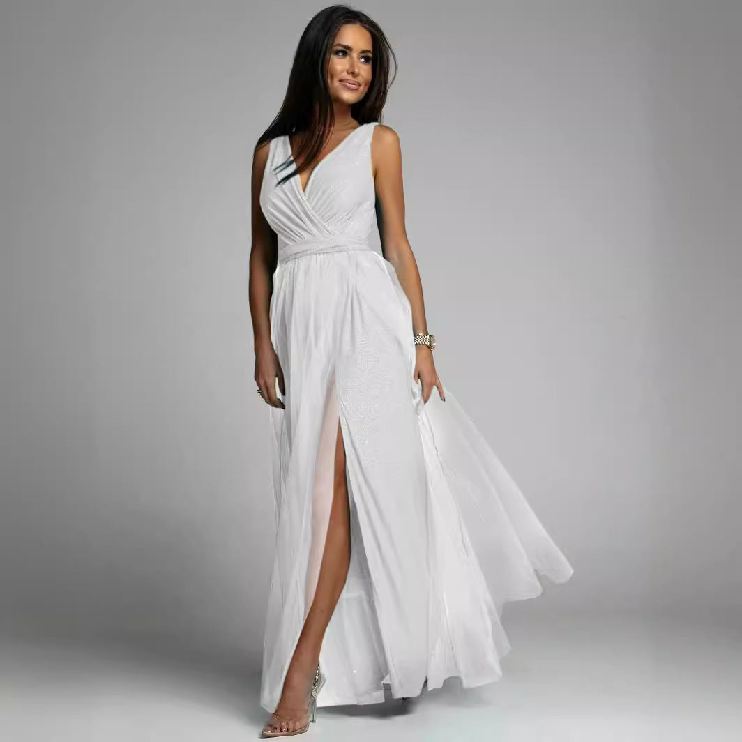 Sexy Women's Party Dress - Tight Fit - Low V Neck