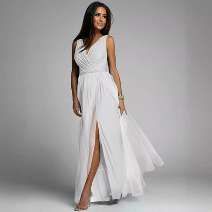 Sexy Women's Party Dress - Tight Fit - Low V Neck