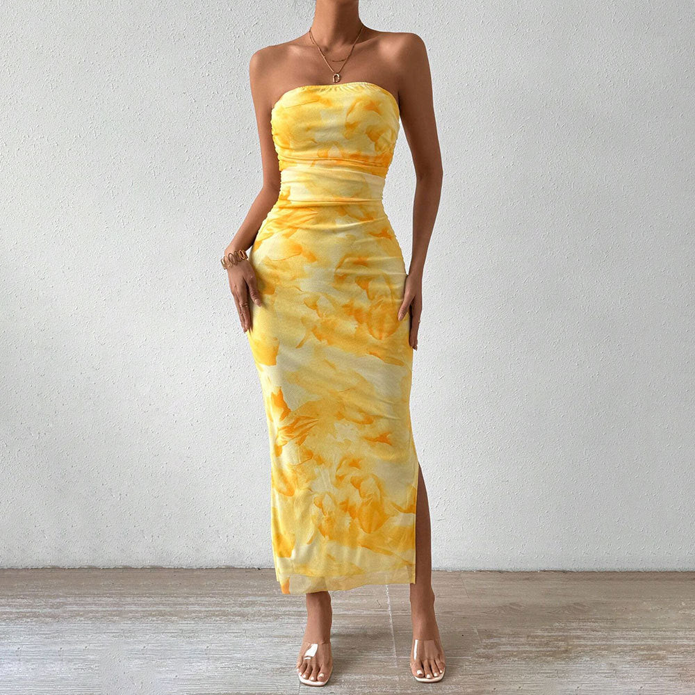 Elegant Women's Maxi Strapless Summer Dress