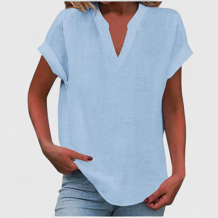 Elegant V-Neck Top for Women's Daily Wear