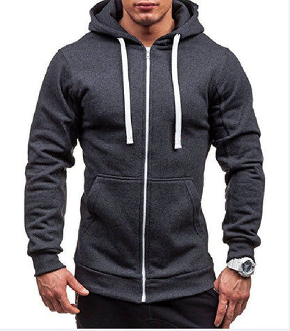 Classic Zip Up Mens Hooded Jacket