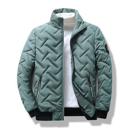 Slim Fit Men's Quilted Jacket with Zip Pockets