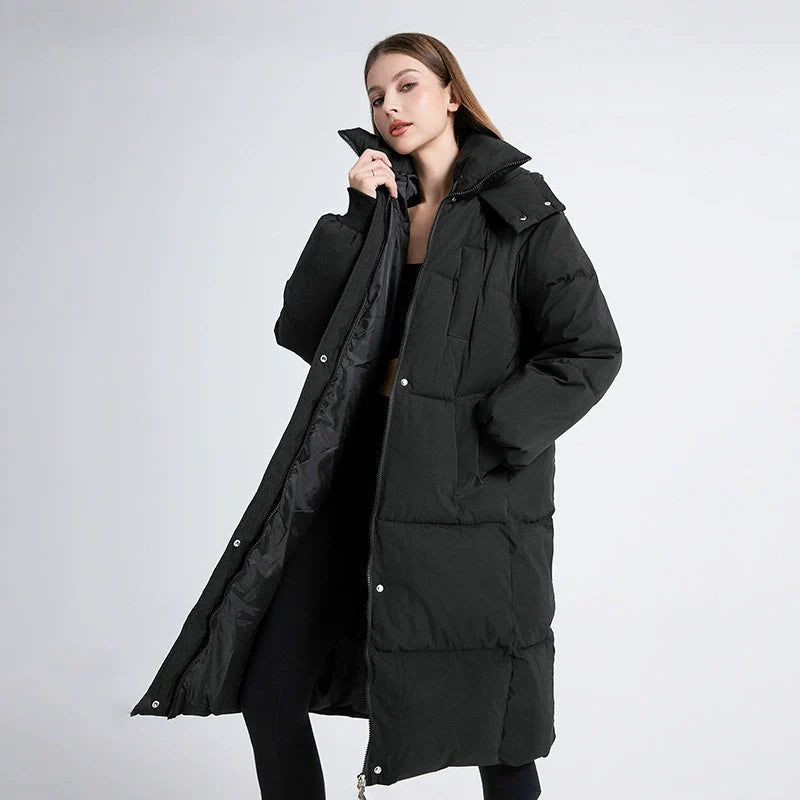 Warm Quilted Parka Coat for Women - Oversized Hooded Jacket - Nocini