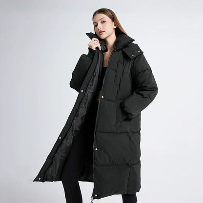 Warm Quilted Parka Coat for Women - Oversized Hooded Jacket - Nocini