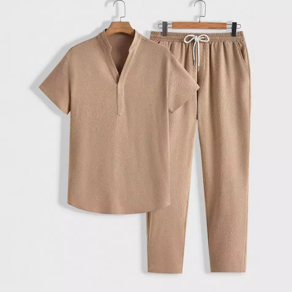 Men's Gym Set - Moisture Wicking Top - Elastic Pants - Nocini