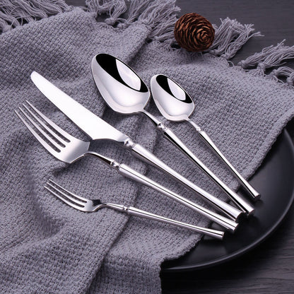 Shiny Metal Silverware Set with Mirror Finish - Nocini