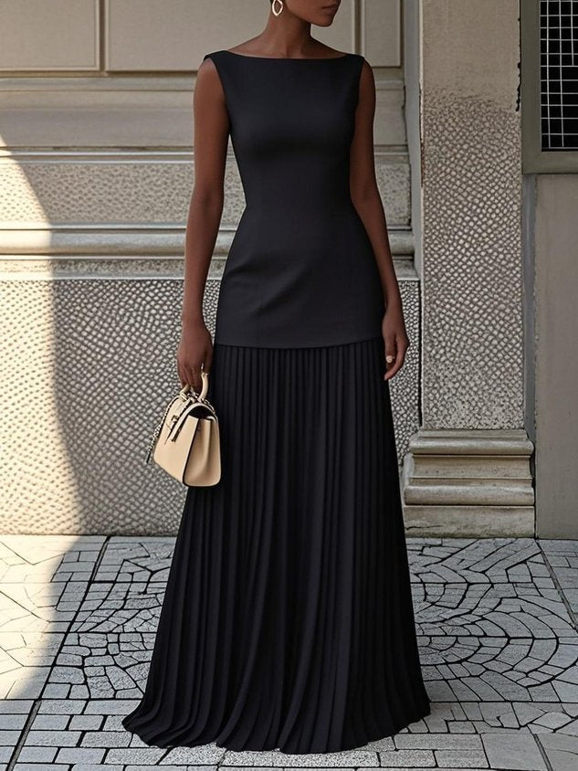 Elegant Strapless Flowy Maxi Dress