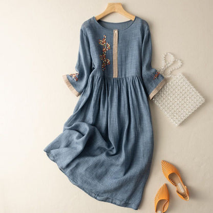 Elegant Floral Mid Length Dress