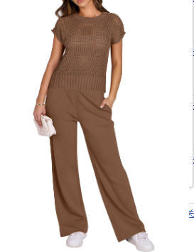 Ladies Casual Tee and Loose Fit Pants Set