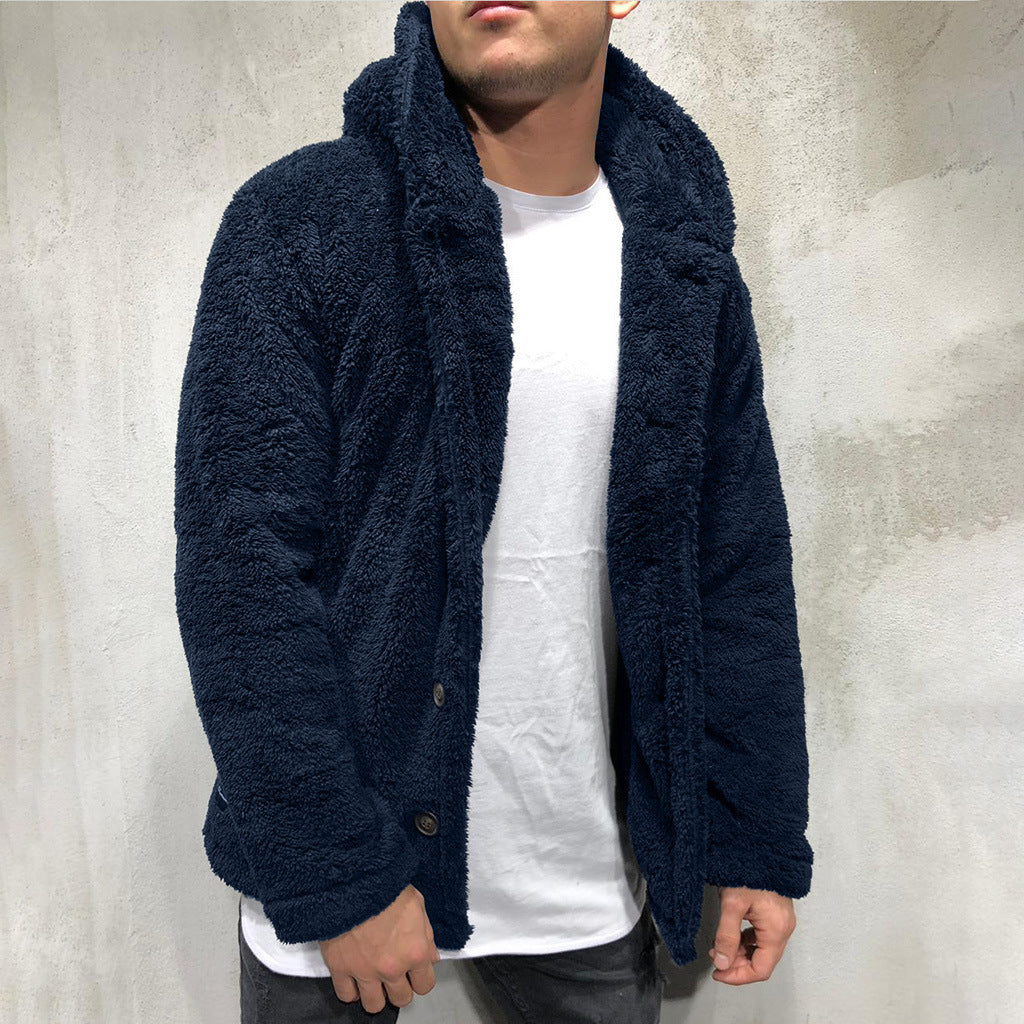 Men's Casual Hooded Fleece Jacket