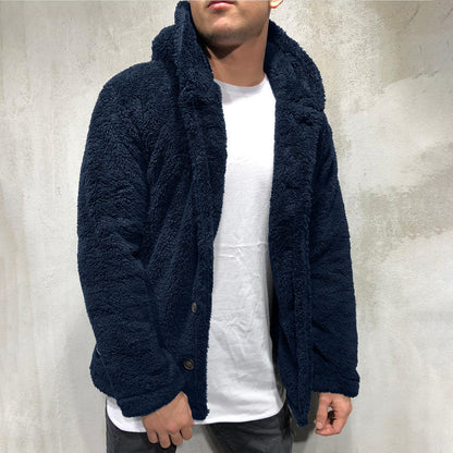 Men's Casual Hooded Fleece Jacket