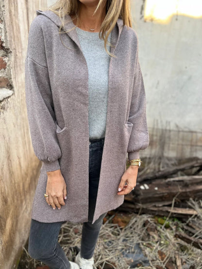 Cozy Hooded Cable Sweater