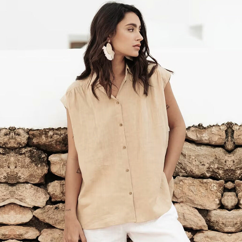 Casual Summer Blouse for Women - Breathable Cotton Top - Nocini