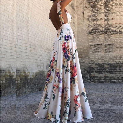 Casual Summer Floral Maxi Dress for Women