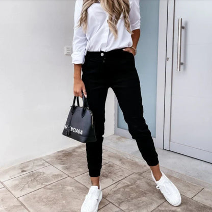 Slim Fit Elastic Women's Pants - Olytrend