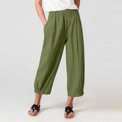 Comfy Women's Elastic Waist Pants with Pockets