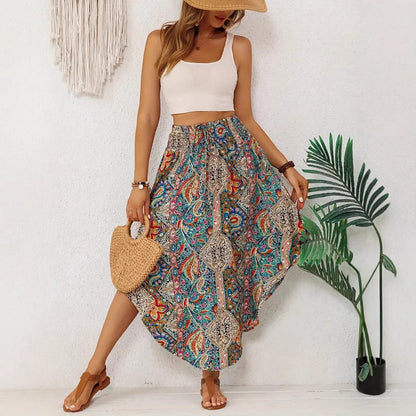 Floral Women's High Waisted A-Line Skirt